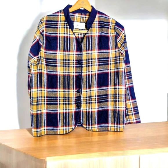 Florentine Petites Canada Sz L Plaid Button-Up Over shirt - Picture 1 of 4